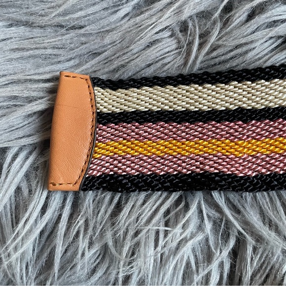 TORY BURCH multi-colored striped webbing belt - Picture 8 of 9